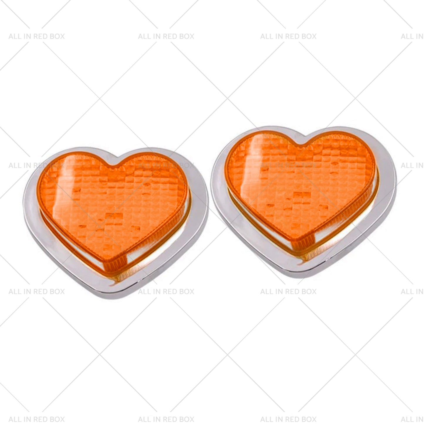 {{ Heart Pair 12V LED Side Marker Indicators Clear Flash Amber }} - Buy Car Parts Online at {{ Kaka Auto Parts }}.