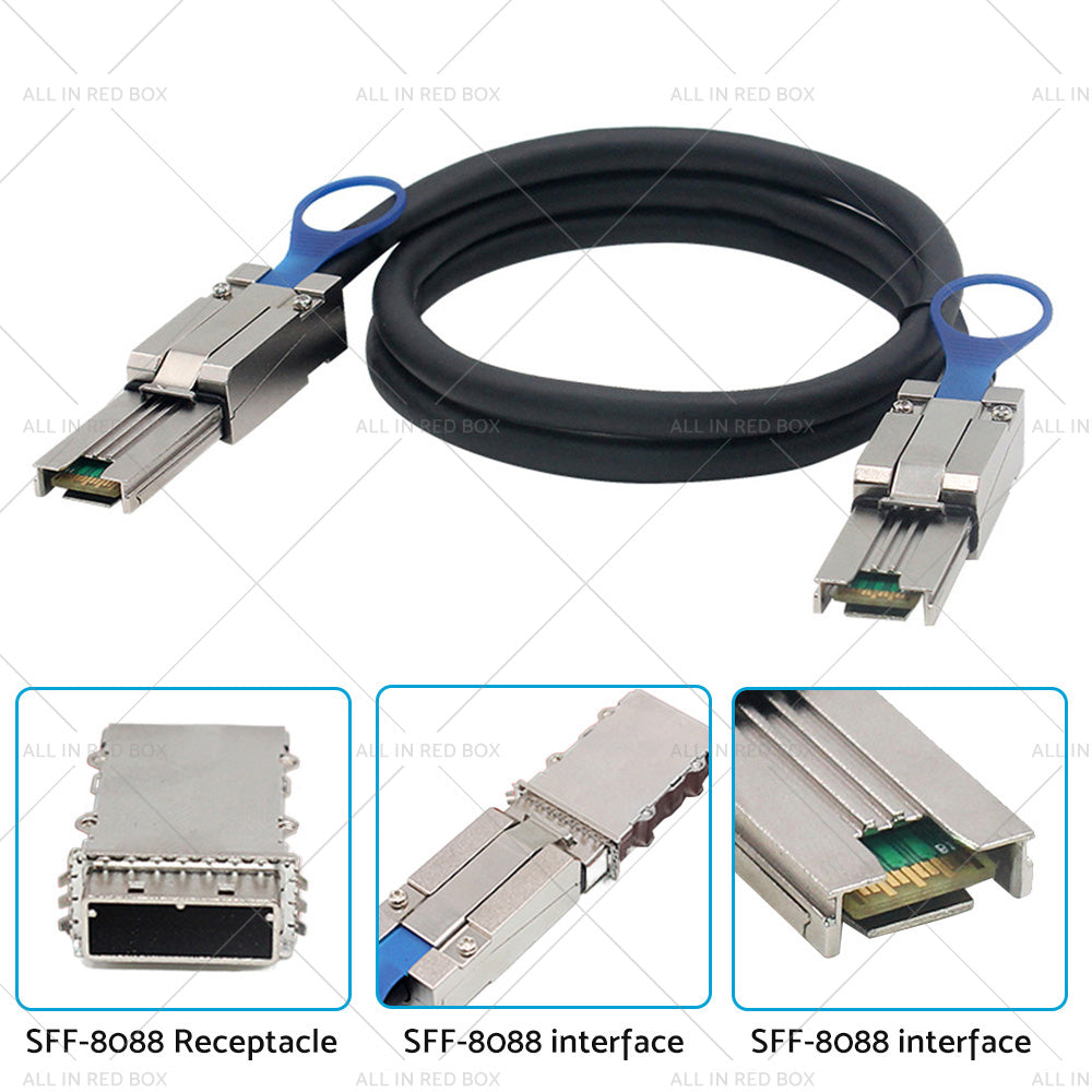 {{ Mini SAS SFF-8088 26Pin to SFF-8088 26Pin External Cable Disk Array Line 1M }} - Buy Car Parts Online at {{ Kaka Auto Parts }}.
