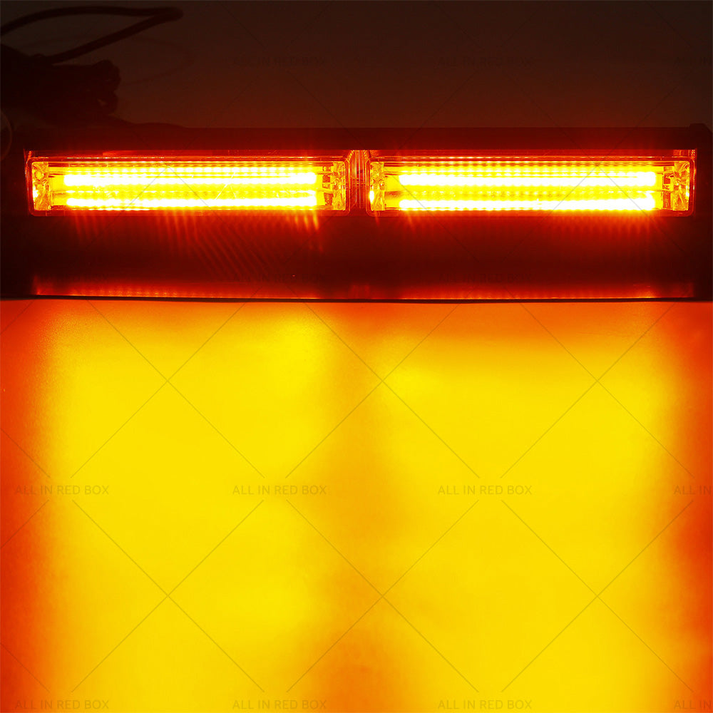 Amber Bar LED Flashing Beacon Strobe Warning Light Car Truck For Windshield Dash