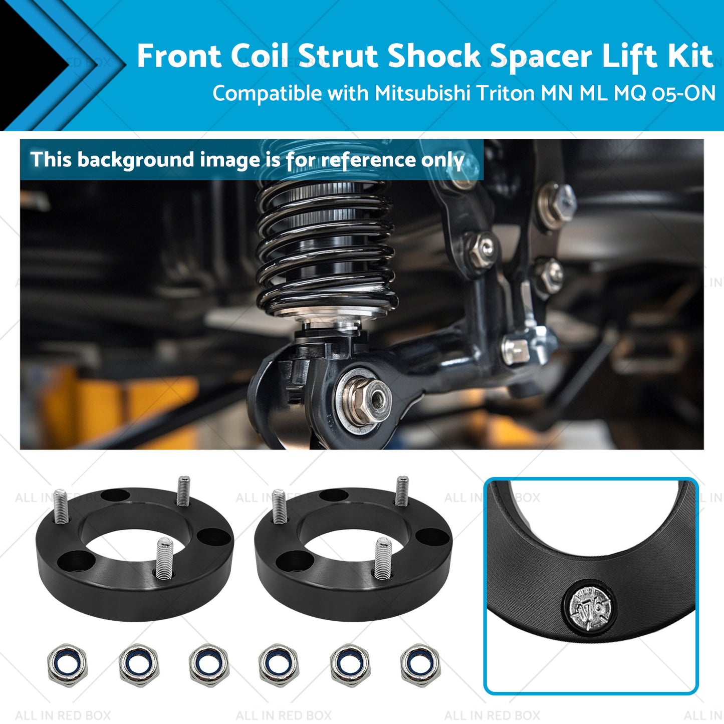 25mm Front Coil Spacer Kit Suitable For Mitsubishi Triton MN ML MQ 2005-ON