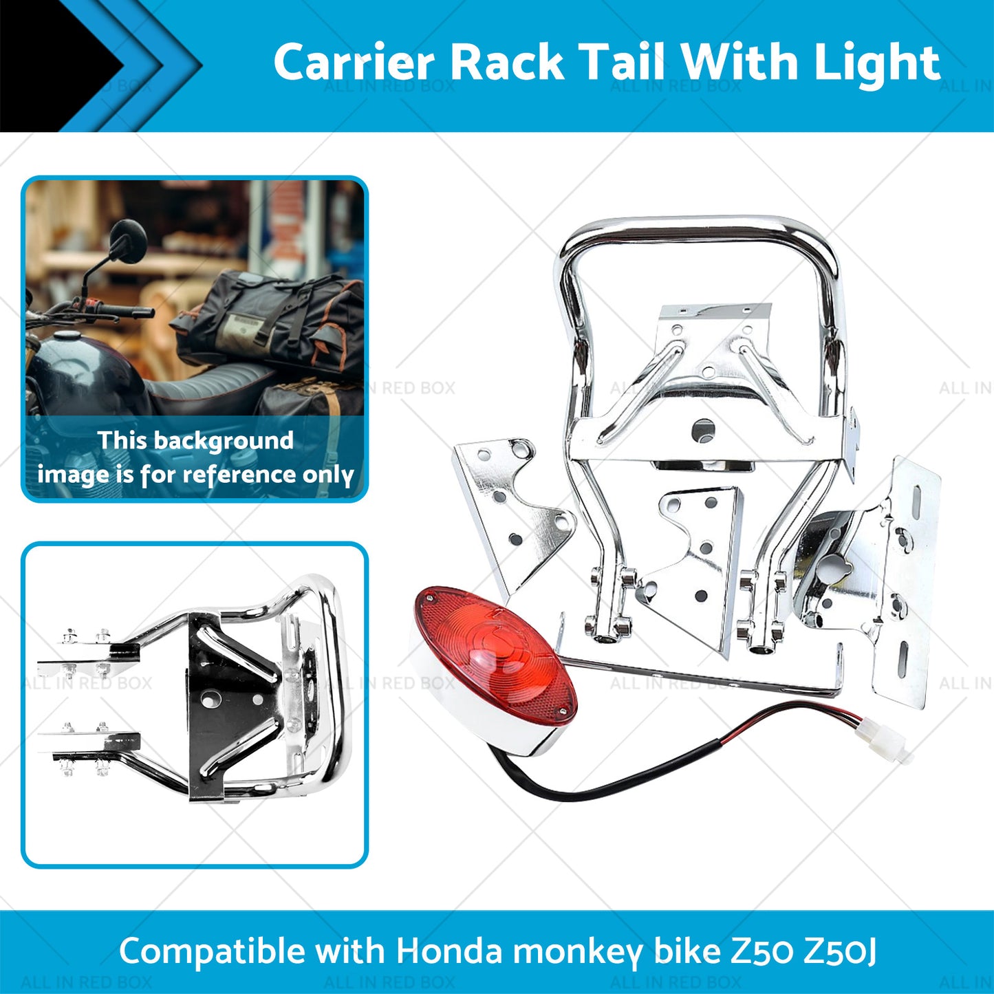 {{ Rear Carrier Rack Tail Light Suitable For Honda Z50J Monkey Gorilla Motorcycle }} - Buy Car Parts Online at {{ Kaka Auto Parts }}.