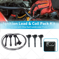 Ignition Lead Coil Pack Kit Suitable for Landcruiser Prado 5VZ-FE 90919-02212