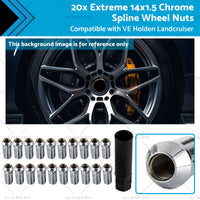 20x 14x1. 5 Extreme Chrome Spline Wheel Nuts Suitable for VE Holden Landcruiser