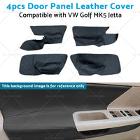 4PCS Black Leather LH RH Door Armrest Panel Cover Suitable For VW Jetta Golf MK5