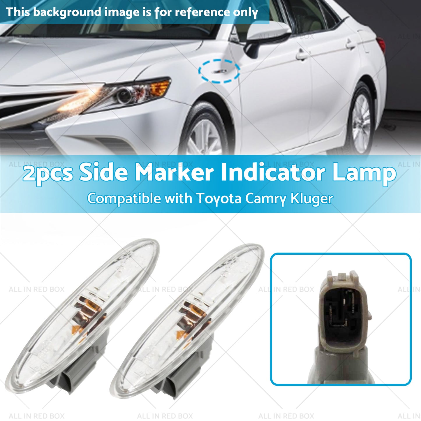 2x Turn Signal Side Marker Indicator Lamp Suitable for Camry 06-11 Kluger 07-14