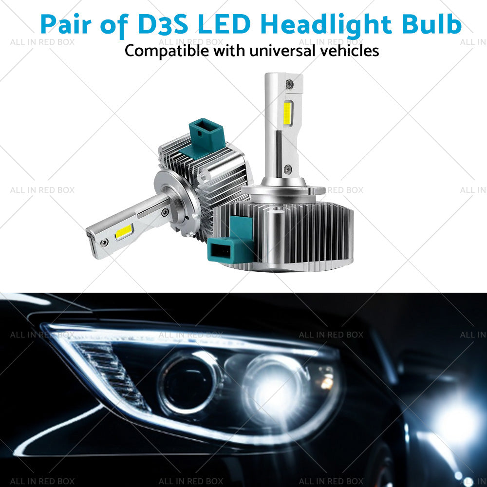 {{ Pair of D3S LED Headlight Bulbs Conversion Kit Replace HID Xenon Lamps 90W 2pcs }} - Buy Car Parts Online at {{ Kaka Auto Parts }}.