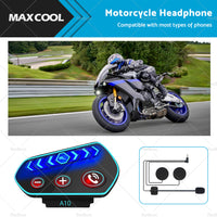 Bluetooth-5. 0 Wireless Motorcycle Helmet Headset Intercom Motorbike Headphone