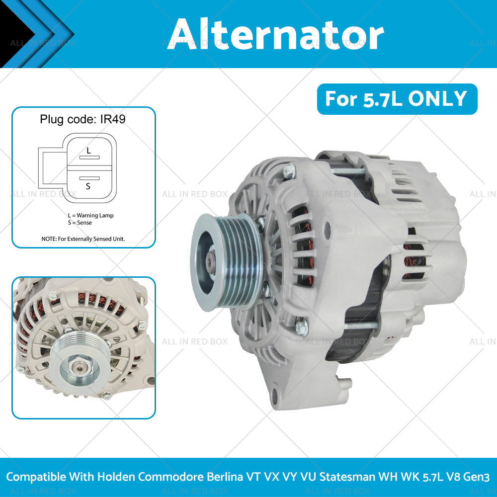 ALTERNATOR fit HOLDEN COMMODORE 5. 7L V8 Gen 3 III ENGINE LS1 5. 7L VT VX VY VU