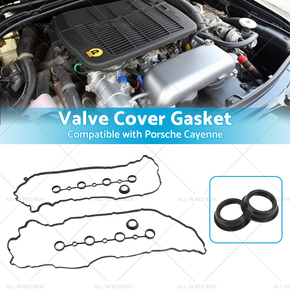 Left Right Valve Cover Gasket Spark Plug Seals Cam Gasket Suitable for Cayenne