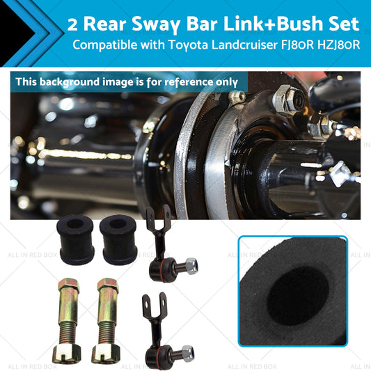 2 Set Rear Sway Bar Link+Bush Suitable for 92-19 Toyota Landcruiser FJ80R HZJ80R