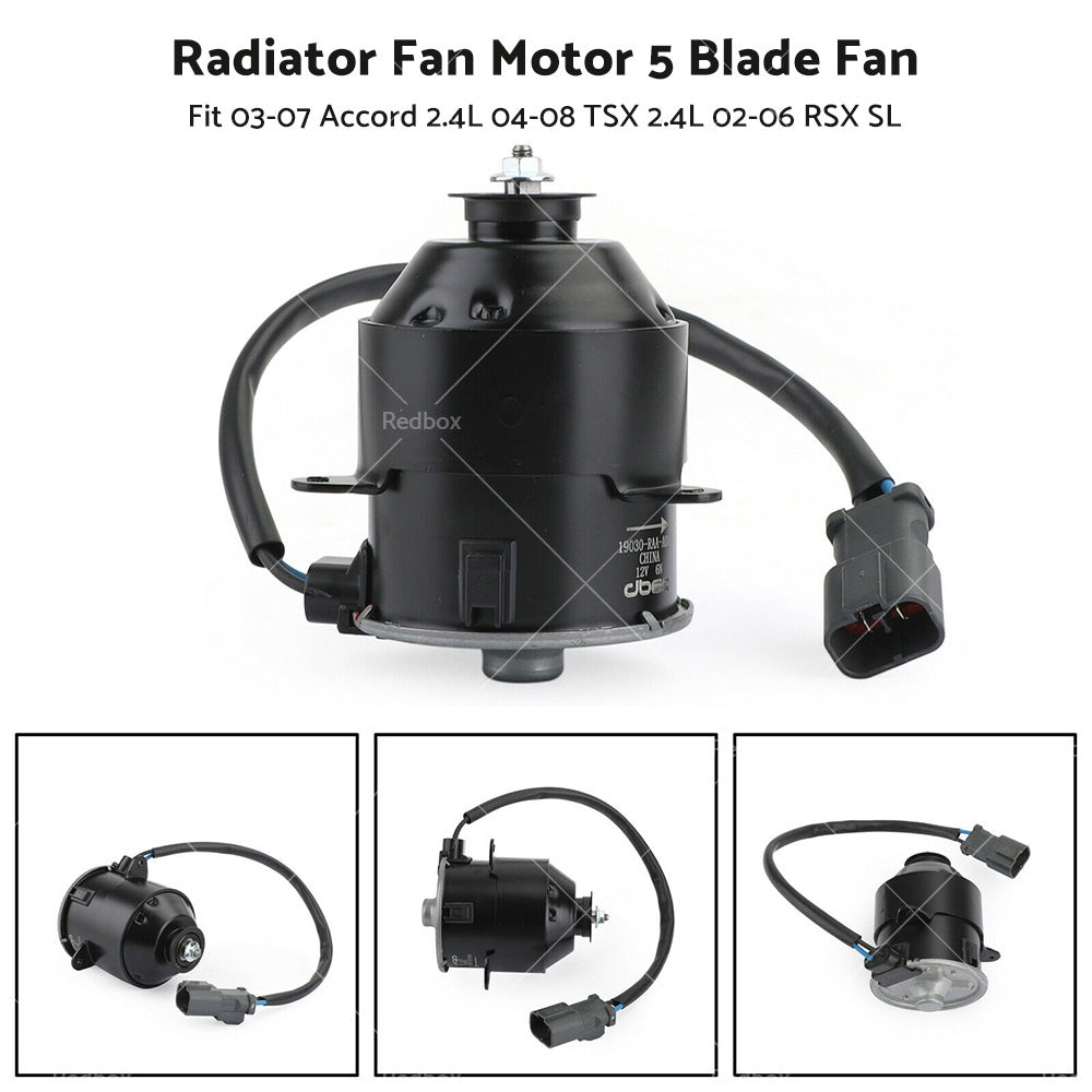 Radiator Fan Motor 5 Blade Fan Fit Accord CM 2. 4L 03-07 CP 04-08 2. 4L 02-06 RSX