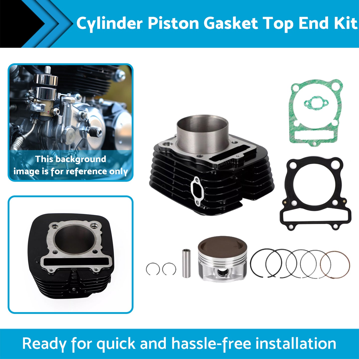 {{ Cylinder Piston Gasket Top End Kit Suitable For Yamaha Big Bear 350 2x4 4x4 }} - Buy Car Parts Online at {{ Kaka Auto Parts }}.