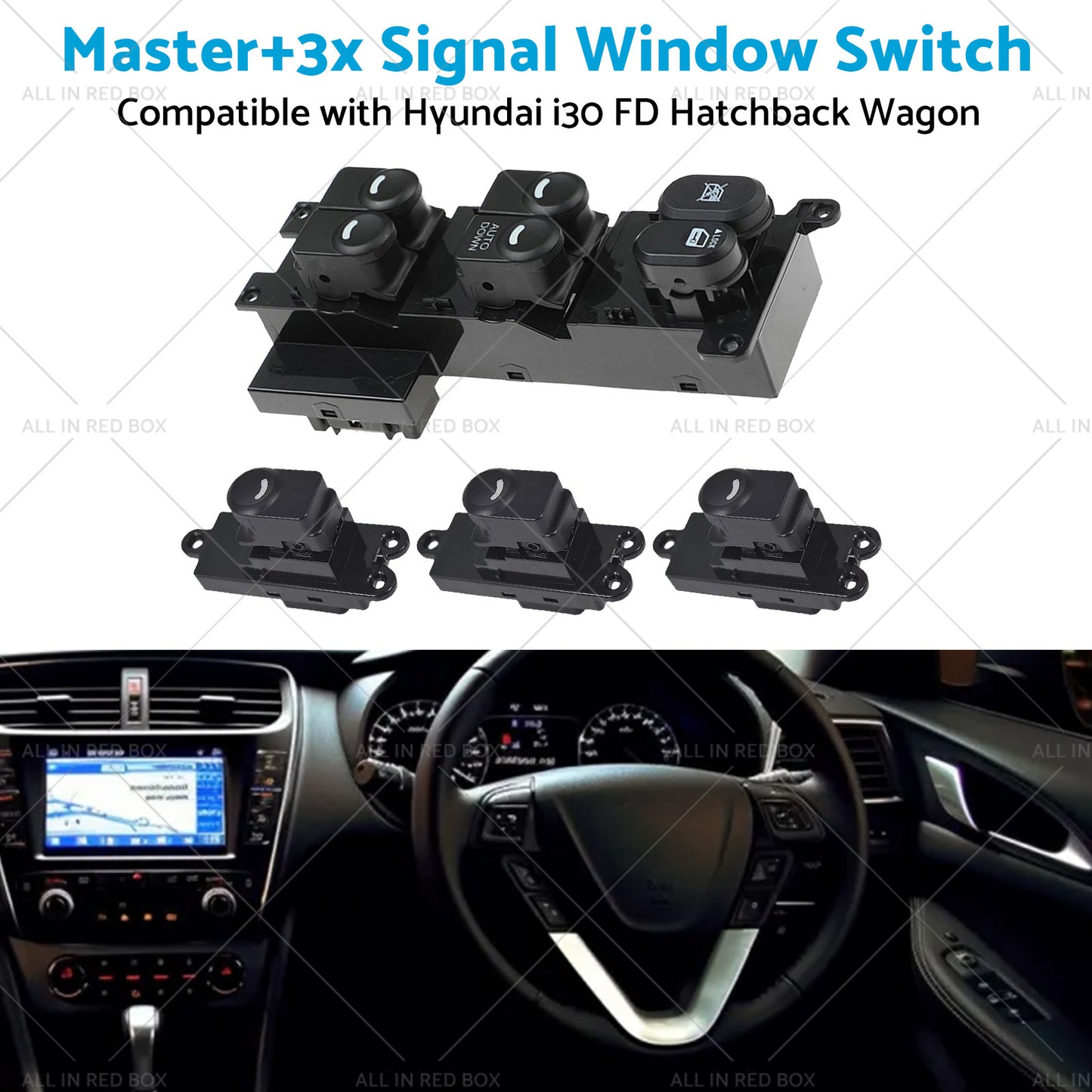 Master3x Signal Window Switch Suitable For Hyundai I30 FD Hatchback Wagon 07-12