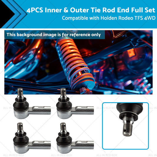 4PCS Inner  and  Outer Tie Rod End Full Set Suitable for Holden Rodeo TFS 4WD 89-03