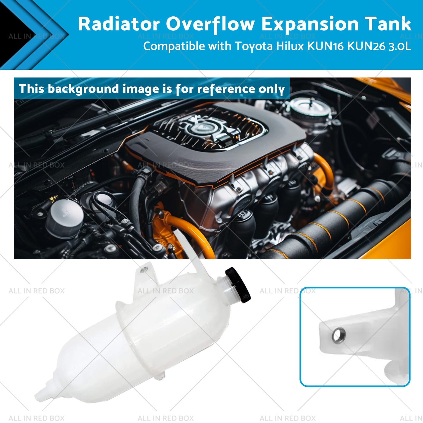 Radiator Overflow Expansion Tank Suitable for 3. 0L Toyota Hilux KUN16 KUN26 1KD