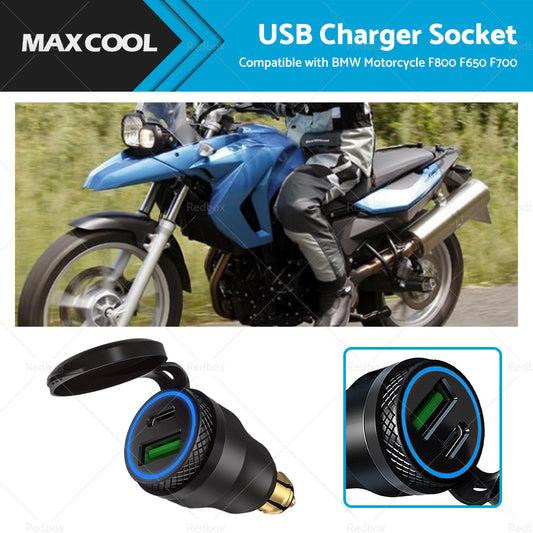 Dual USB Charger Hella DIN Type C Plug Socket Suitable For BMW Ducati Motorcycle