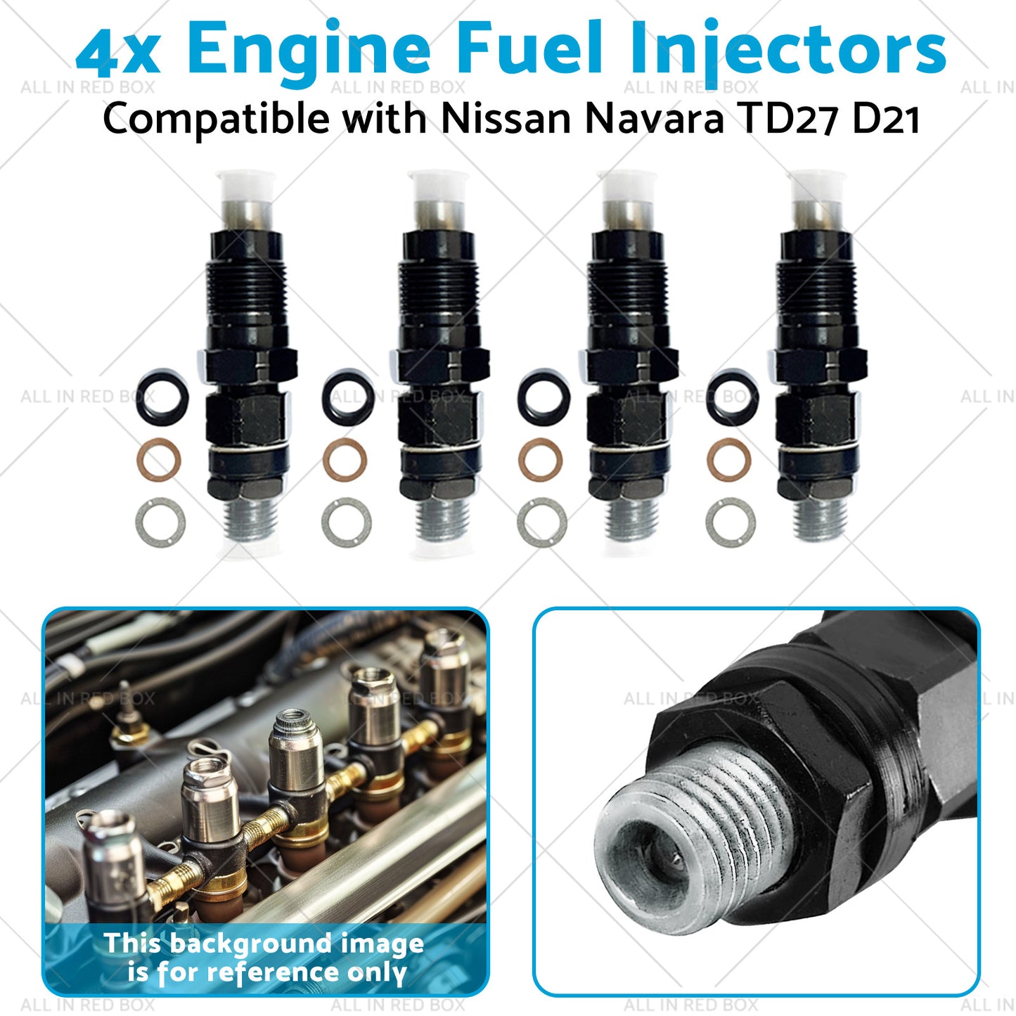 4x Engine Fuel Injectors Suitable for Nissan Navara TD27 D21 2. 7L 16600-43G23