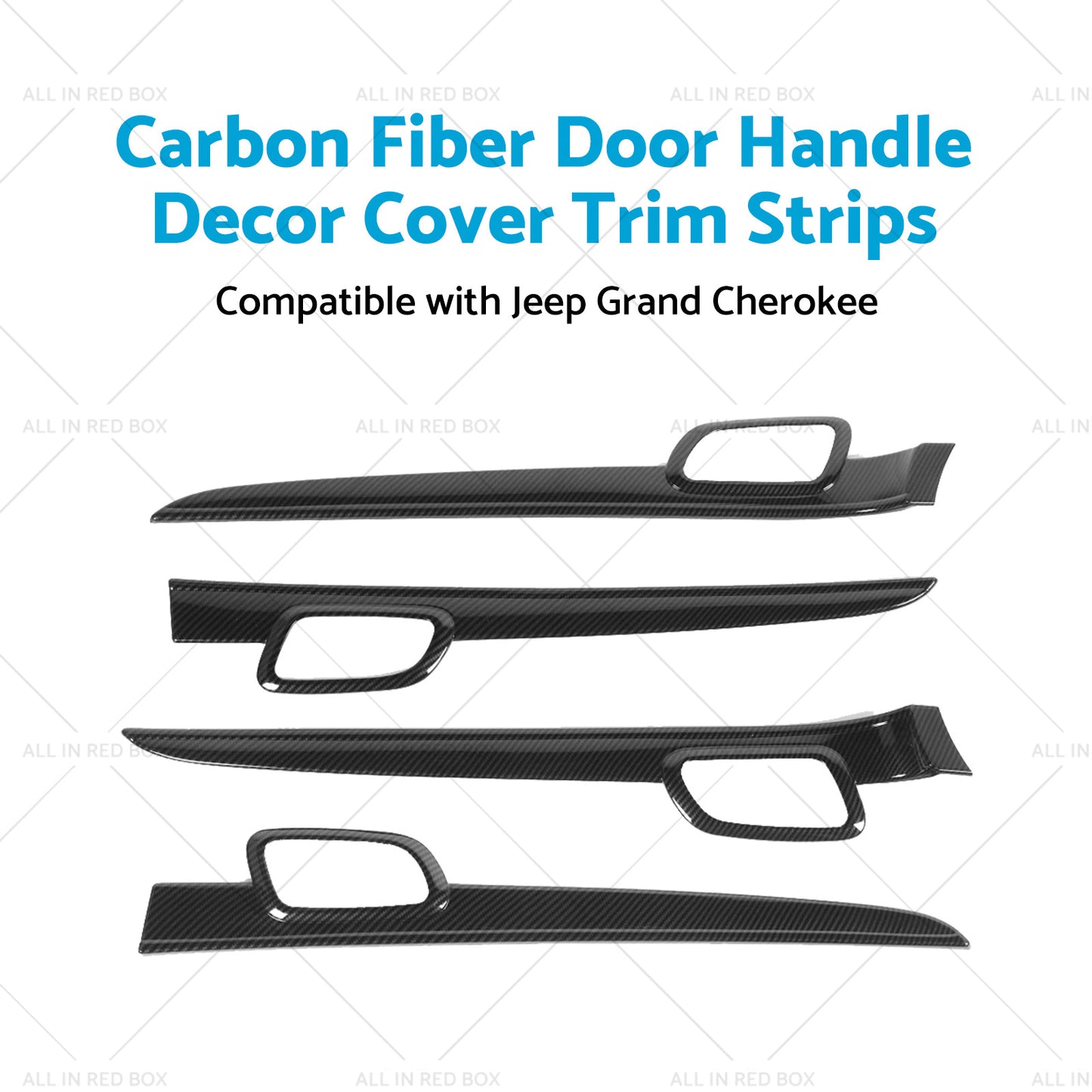 Carbon Fiber Door Handle Decor Cover Trim Strips Suitablefor Jeep Grand Cherokee