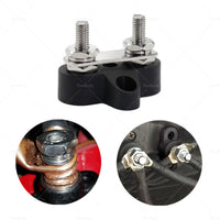 Bus Bar Terminal Block Heavy Duty Dual M6 Power Distribution Stud Black
