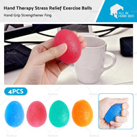 4PCS Hand Therapy Stress Relief Exercise Balls Hand Grip Strengthener Fing