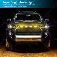 ?4PCS LED Front Grille Lights Amber Lighting Kit Raptor Style For Ford Ranger PX