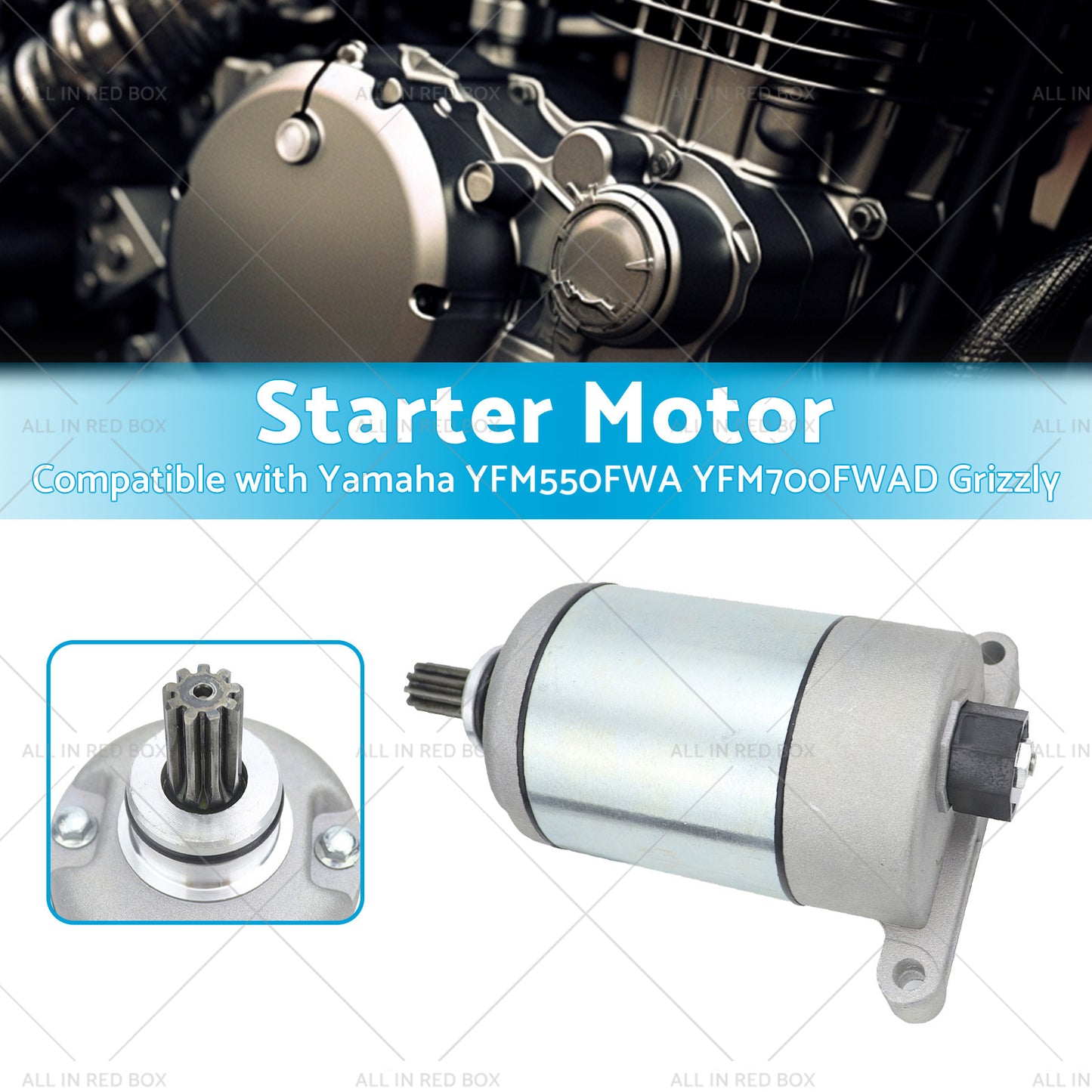 Starter Motor Suitable Yamaha YFM550FWA Grizzly 550 09-15 YFM700 EPS-Hunter