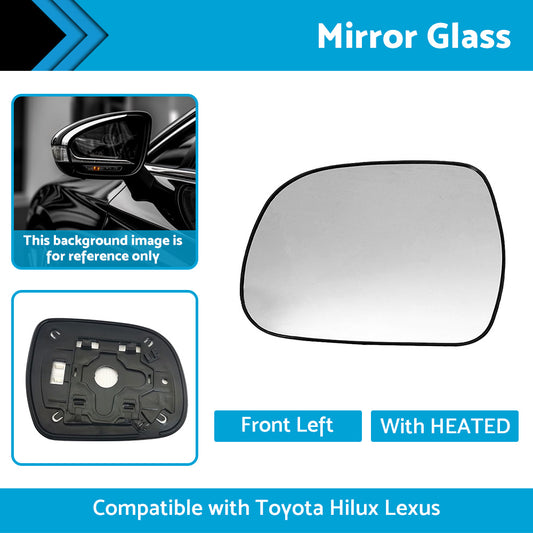 Left Side Mirror Glass Suitable for Lexus RX300 RX330 Toyota Hilux HEATED Convex