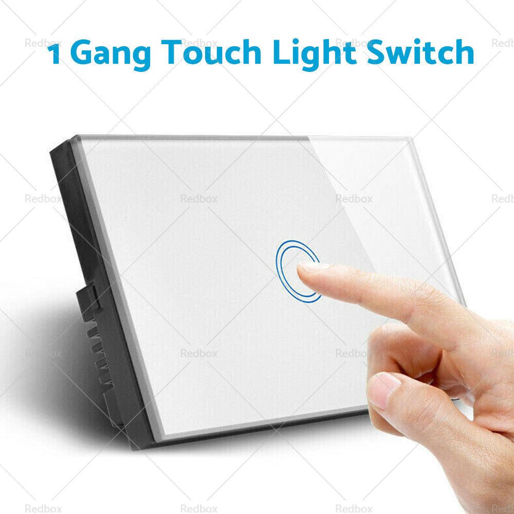 1Piece 1/2/3 Gang Touch Wall Light Switch LED 1 Way Touch Glass Switch