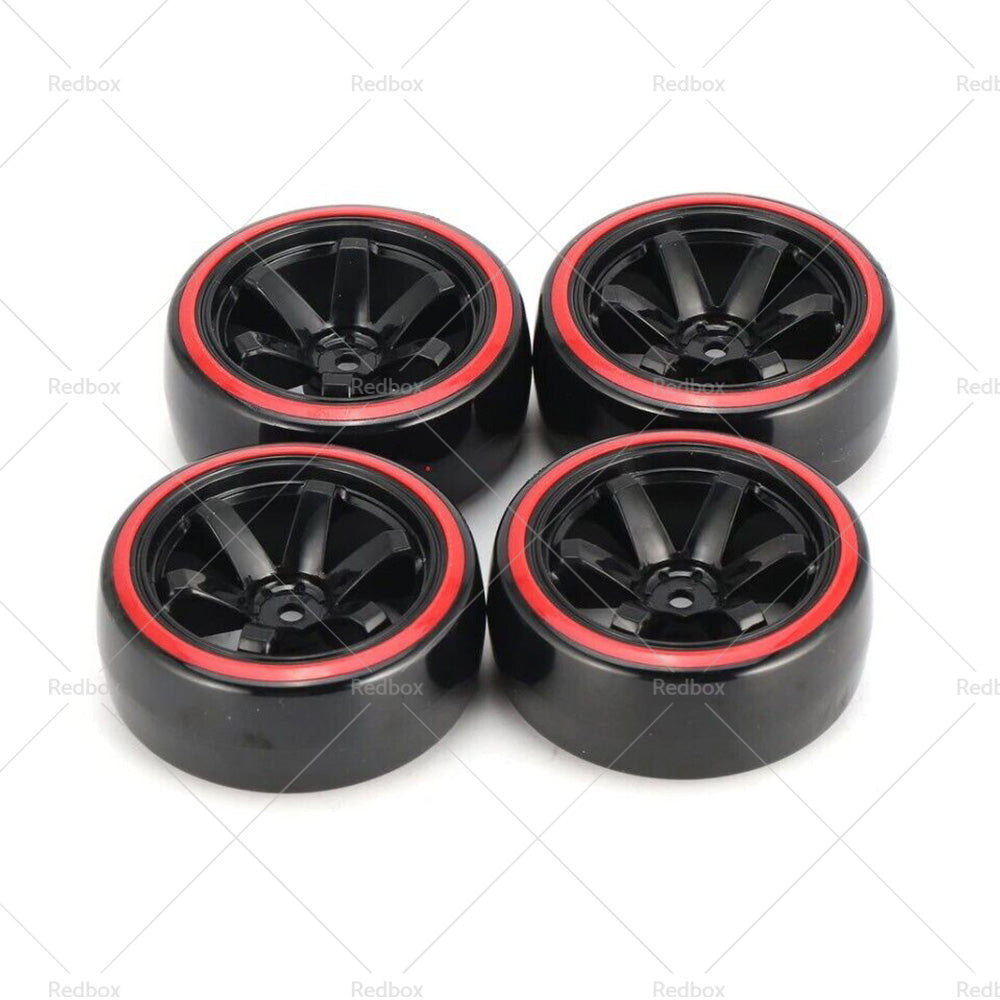 Suitable for Drifting 1 10 RC Drift Cars 4PCS Hard Plastic Rim Tyre Tire Wheel