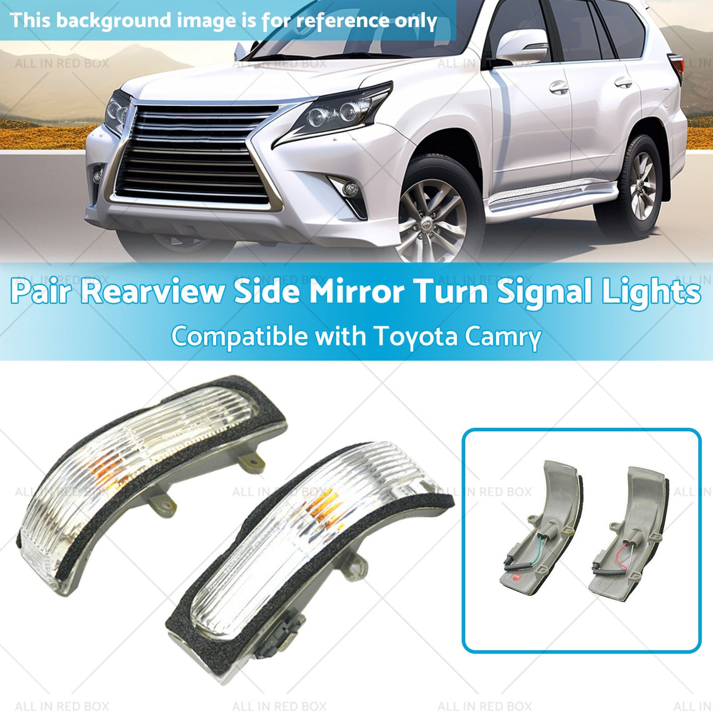 2x Rearview Side Mirror Turn Signal Lights Suitablefor 06-11 Toyota Camry Aurion