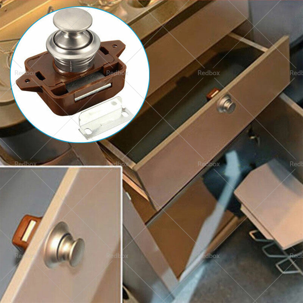 {{ Push Button Latch Knob Catch Lock For RV Drawer Cupboard Door Caravan Cabinet AU }} - Buy Car Parts Online at {{ Kaka Auto Parts }}.