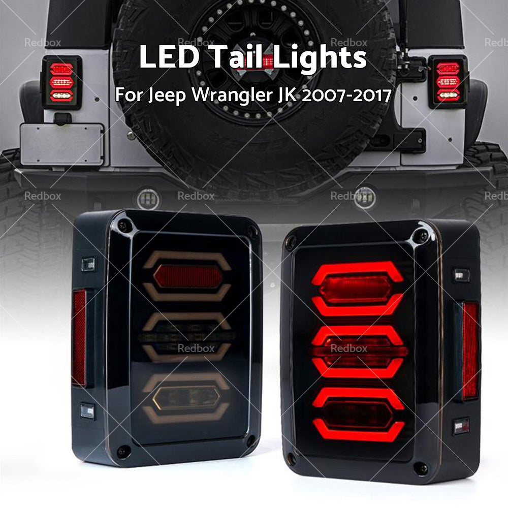 Smoked LED Tail Light Rear Lamp LED Lights Fit for Jeep Wrangler JK 2007-2017