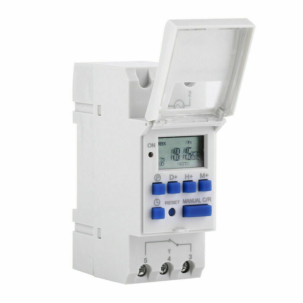 AU Local Digital LCD Power Programmable DIN Rail Timer Time Switch Relay AC 220V