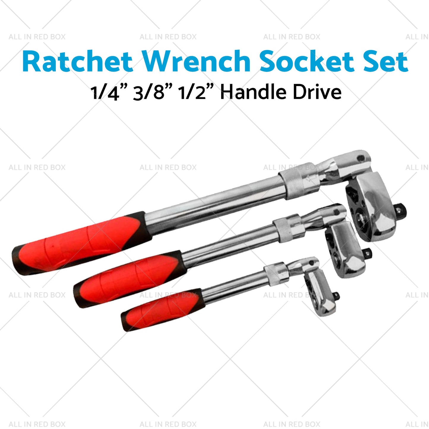 3x Ratchet Wrench Socket Set 1 4inch 3 8inch 1 2inch Handle Drive 72 Teeth Quick Release