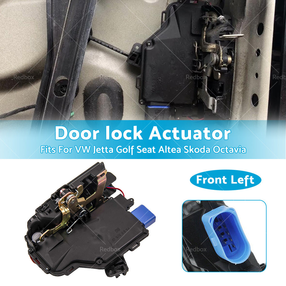 Front Left Door lock Actuator Fits For VW Jetta Golf Seat Altea Skoda Octavia