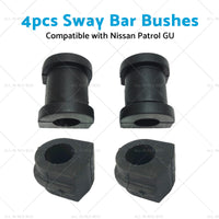 4x FrontRear Sway Bar Bushes Rubber Suitable for Nissan Patrol GU Y61 2001-2013