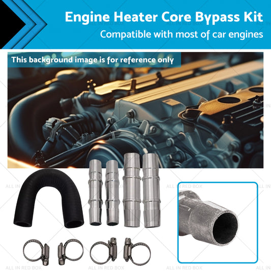 Car Engine Heater Core Bypass Kit 5 or 8in 3 or 4in Hose Fitting Aluminum For Most