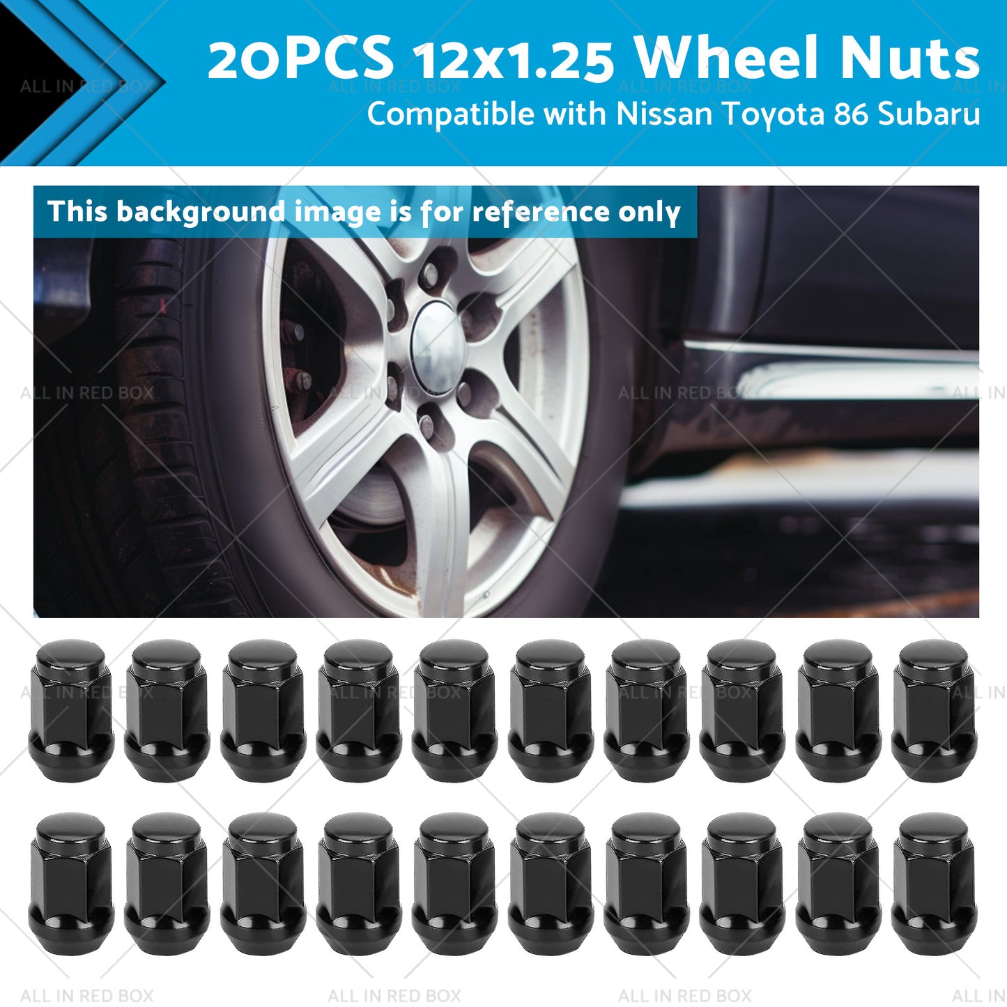 20PCS 12x1. 25 Wheel Nuts Suitable for Subaru WRX BRZ 86 Nissan 350 370