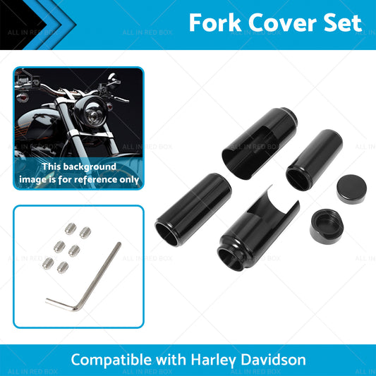 Black Fork Cover Set For Harley Softail M8 Street Bob 2018-2022 Full