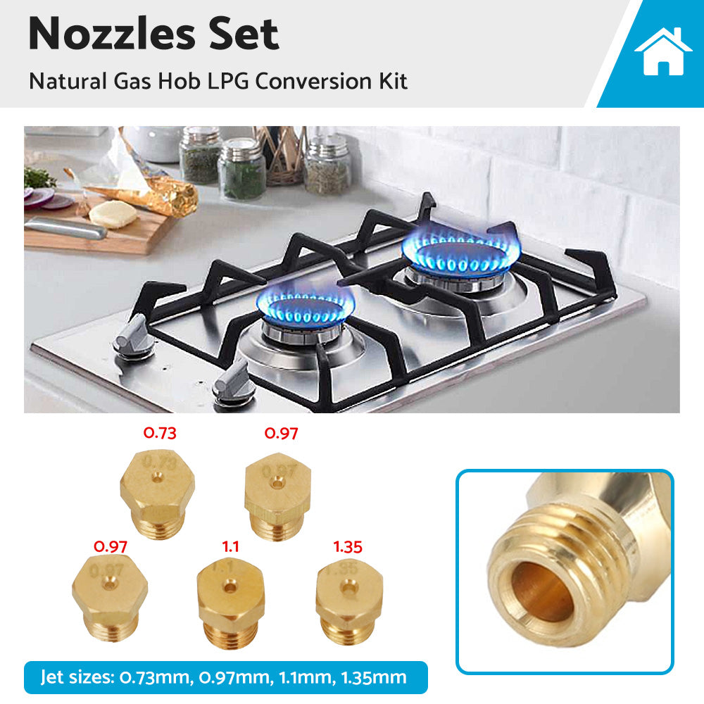 5PCS Burner Gas Natural Gas Hob LPG Conversion Kit Jets Nozzles Injectors Set