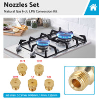5PCS Burner Gas Natural Gas Hob LPG Conversion Kit Jets Nozzles Injectors Set