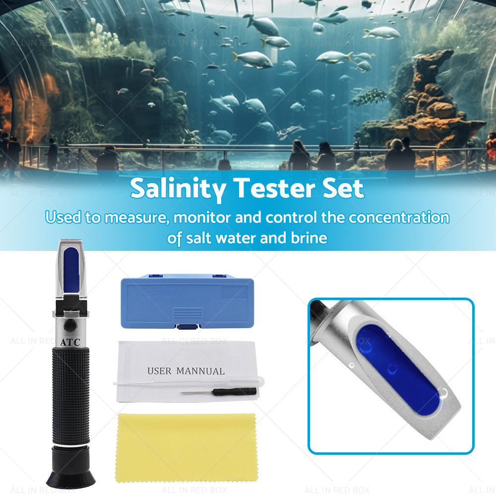 0-100percent Salinity Refractometer Meter Aquarium Sea Salt Water Tester for Aquarium