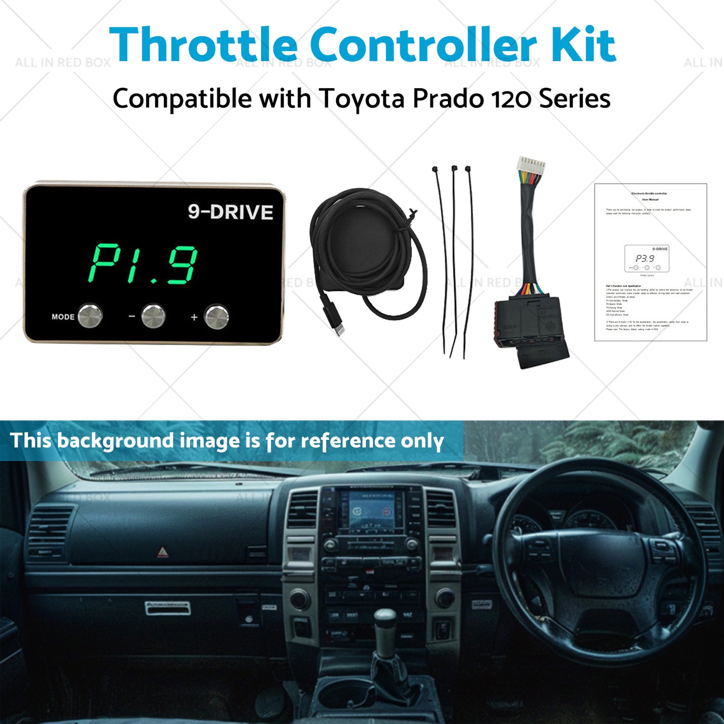 9 Mode Throttle Controller Kit Suitable for Toyota Prado 120 Series 2002-2009