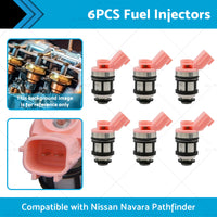 6PCS Fuel Injectors Suitable For Nissan Navara D21 D22 Pathfinder 16600-9S200