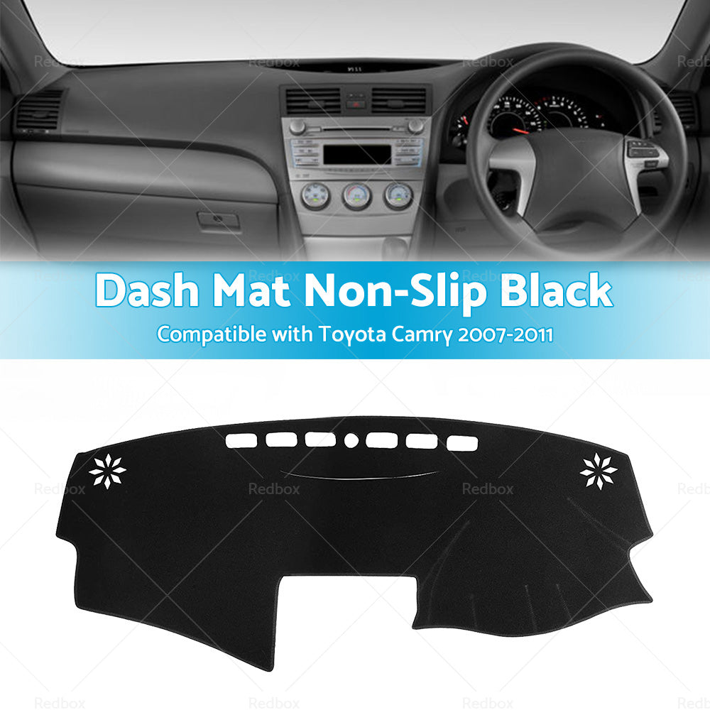 Non-Slip Dash Mat Suitable For Toyota Camry 2007-2011 Dashboard Cover Black