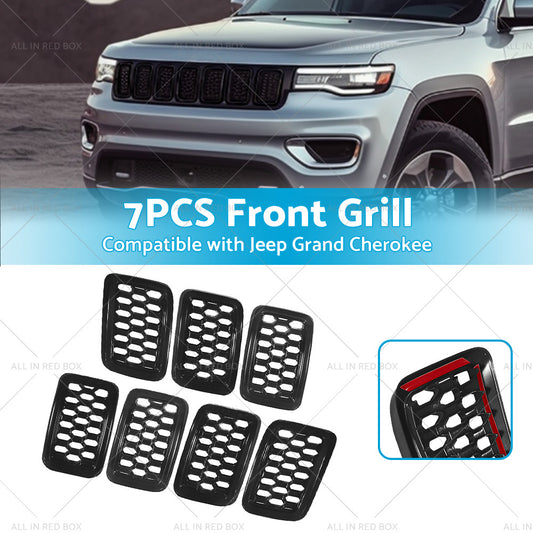 Front Grill Mesh Covers Inserts Suitable for Jeep Grand Cherokee 17-22  Black