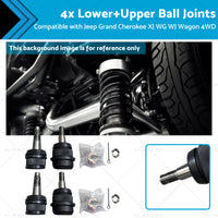 4x LowerUpper Ball Joints Suitable for Jeep Grand Cherokee XJ WG WJ Wagon 4WD