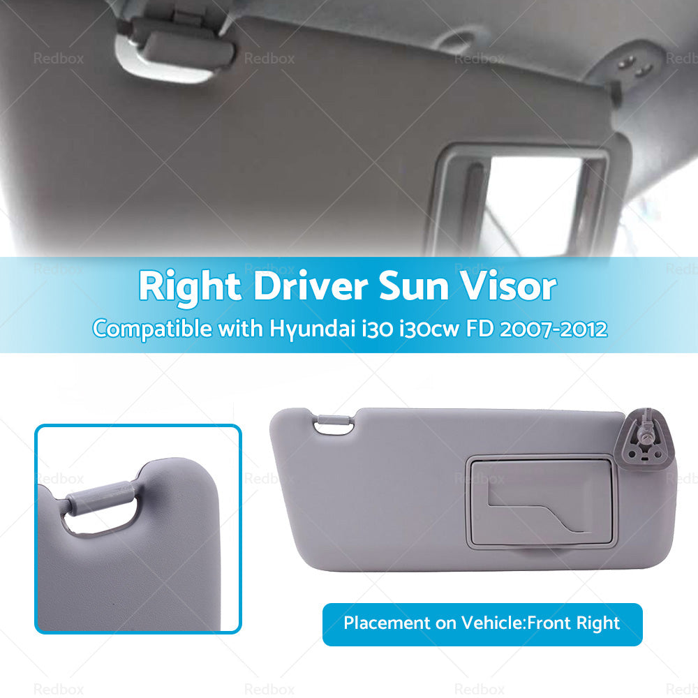 Right Driver Side Sun Visor Shade RH Suitable For Hyundai i30 i30cw FD 2007-2012