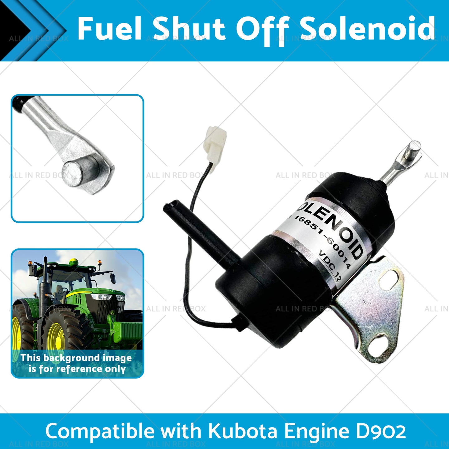{{ Fuel Shut Off Solenoid Suitable for Kubota D902 BX2230D 16851-60014 052600-453 }} - Buy Car Parts Online at {{ Kaka Auto Parts }}.