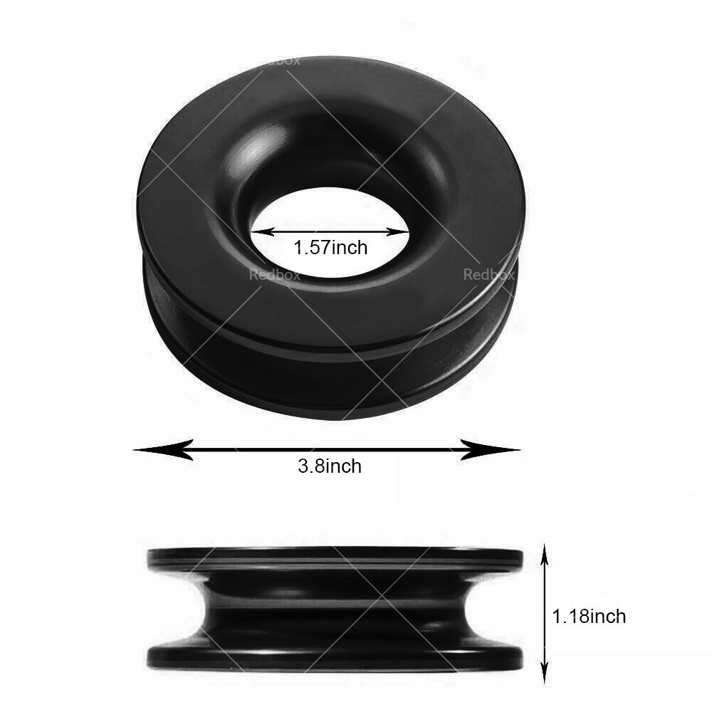 Recovery Ring Snatch Block Pulley 37479lbs & Soft Shackle Tow Winch Rope Straps